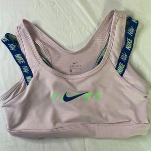 Nike Dri Fit Sports Bra Pink Blue Green Sz Large
